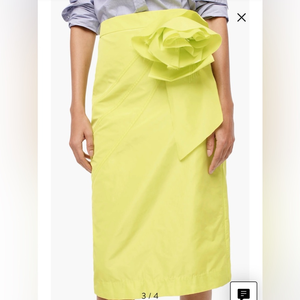 JCrew Taffeta Rosette Pencil Skirt